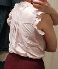 Blusa de manga corta con lazo y lunares para verano, camisa Vintage con volantes para mujer, blusas con lazo, tapas atractivas para mujer