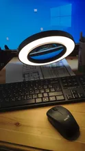Lámpara de escritorio de lupa plegable profesional, luz LED de lectura con tres modos de atenuación, fuente de alimentación USB, 5 aumentos
