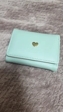 Monedero de Color caramelo a la moda para mujer, Cartera de cuero de Color liso Vintage corta con broche de corazón, tarjetero para chicas