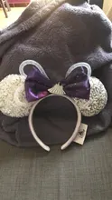 Minnie de Disney orejas de montaña espacial diadema gran lentejuelas arcos orejas traje diadema Cosplay felpa adultos/niños diadema