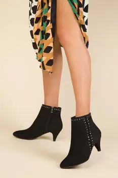 

SOHO Ankle Boots Women Fashion Stiletto Boots Ladies High Quality Zipper Leather Ankle Boots Women's Pointed Comfort Shoes 13951