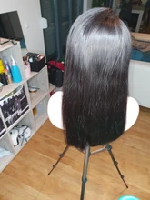 Peluca recta con corte Bob de 13x4 para mujer, cabello humano de encaje, prearrancado con pelo de bebé, Remy brasileño, cierre de Bob corto, color negro