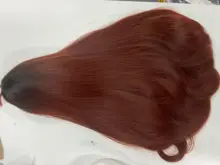 LOUIS FERR-pelucas sintéticas de pelo largo ondulado para mujeres negras, ombré, vino tinto, con flequillo, pelo resistente al calor, estilo africano y americano