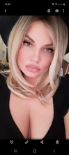 Pelucas de cabello sintético de corte Bob, pelo marrón a Rubio claro, pelo ombré, pelo medio liso, resistente al calor, para Cosplay