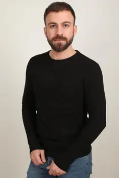 

Men's Round Neck Honeycomb Pattern Sweat
