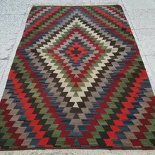 Ромбовидный узор в богемном стиле ковер килим 2'9'' X 4'3''/84x130 см