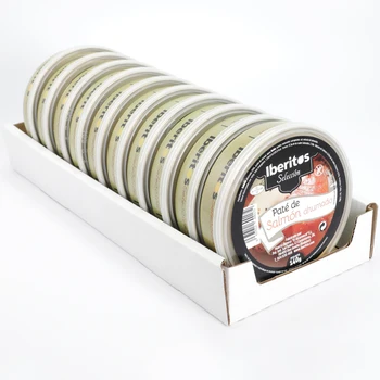

IBERITOS-tray 10 cans Pate de Salmon Smoked 10x140g - SALMON