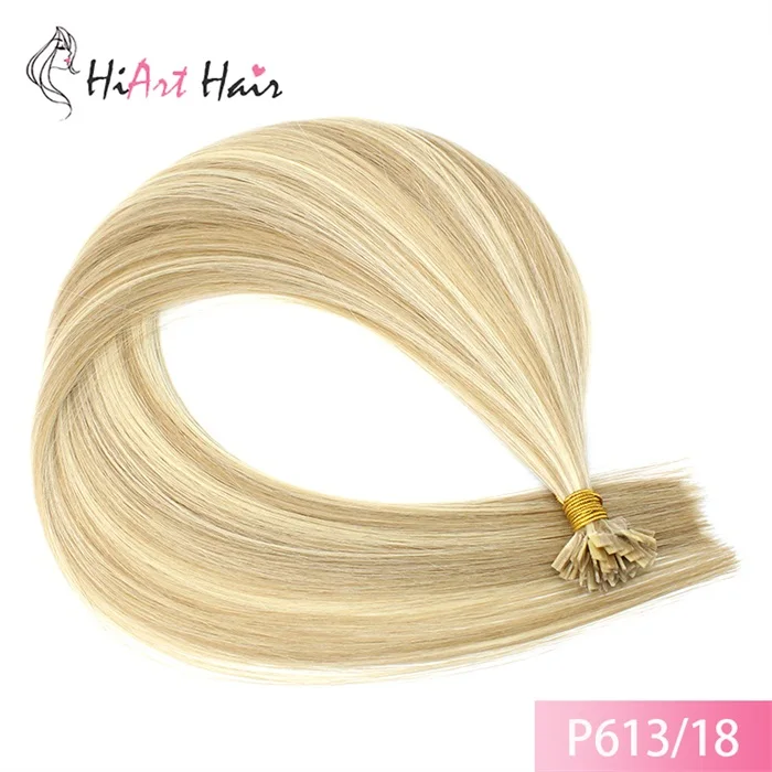 HiArt 0,8 г волосы на плоских кончиках, человеческие волосы для наращивания, салон, волосы для кератинового наращивания, прямые волосы для кератинового наращивания, 1" 20" 22" - Цвет: P613-18