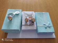 Necklace Earrings Jewelry Silver-Color Pendant Bridal Cubic-Zirconia Women Oval for Pretty