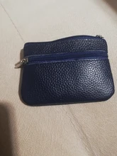 Monedero de cuero de vaca con cremallera Unisex, monedero Unisex con cremallera