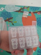 1Pc lindo Oso de azúcar molde de silicona molde de resina de cristal moldes de Epoxy de joyería colgante de arte DIY decoraciones de herramientas