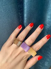 Si ME Ins estética de resina transparente de cristal acrílico coreano geométrico Irregular plaza de anillos para las mujeres joyería de moda