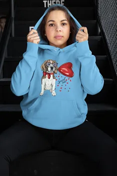 

Angemiel Wear Spread Love Blue Women 'S Hooded Sweatshirt