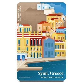 

Greece souvenir magnet vintage tourist poster
