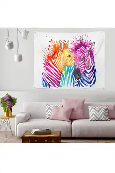 

Colorful Zebra Elephant Pattern Tapestry Wall Cover Dorm Tapestries Art Gifts Home Decoration Hanging Cloth Wall Coverings