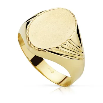 

Stamp 18k gold man Center oval 15x11mm. Galloneado [AC0168GR] -Customizable-RECORDING INCLUDED IN THE PRICE