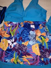 Two-Piece Swimsuit Monokini Vintage Women Plus-Size Push-Up Brazilian Print