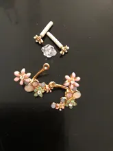 Pendientes de tuerca con gancho de gota de aceite y flor, joyería coreana, de cristal para mujer, de moda, novedad, 2019