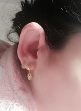 ROXI-Pendientes de aro con piedra azul para mujer y niña, aretes inusuales para boda, Pendientes de cartílago de plata 925, joyería