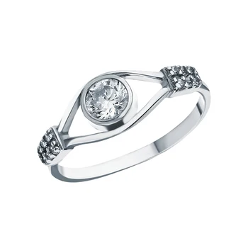 

Silver ring with cubic zirconia sunlight sample 925