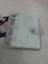 MINKYS Kawaii brillante Mini Bling bolsillo 3 Ring Binder diario cuaderno diario del programa DIY libro de fotos coreano papelería de la escuela