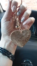 ZOSHI-Llavero borla cuero con forma de corazón, llavero con anilla para llaves, llavero de cristal de Metal, bolso con abalorio, colgante automático, regalo, precio al por mayor
