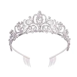 New Big Crown Wedding Tiara Gorgeous Rhinestone Bridal Headpiece Vintage Crystal Jewelry