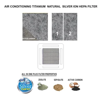 

Hall and Ceiling Commercial Air Conditioning Hepa Filter + Carbon Block filter Titanium Natural Silver Ion Coating