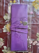 Nuevo estilo de cuero de la PU monedero bolsa de maquillaje Pem lápiz caso cosmético bolso Retro