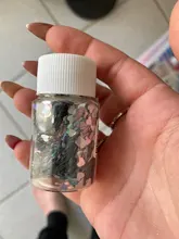 Láseres holográficos de resina epoxi para Festival, plata, brillo grueso, hexagonal, corazón, número, letras, lentejuelas, 10g por