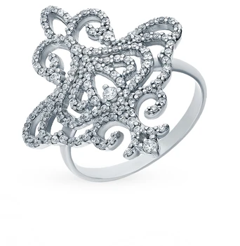 

Silver ring with cubic zirconia sunlight sample 925