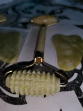 Rodillo de Jade para masaje Facial, masajeador verde de piedra Natural, levantamiento de cuello y cara, herramientas de cuidado de la piel, 2 uds.