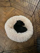 Perrera larga de felpa supersuave para mascotas, saco de dormir redondo, tumbona para casa de gatos, cesta de sofá cálido de invierno para perros pequeños, medianos y grandes