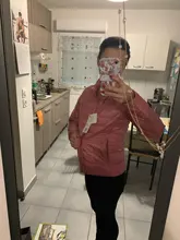 90% Ultra-luz de talla grande fino algodón Down chaqueta 2019 mujeres Otoño Invierno corto con capucha cálido blanco plumón de pato ropa mujer