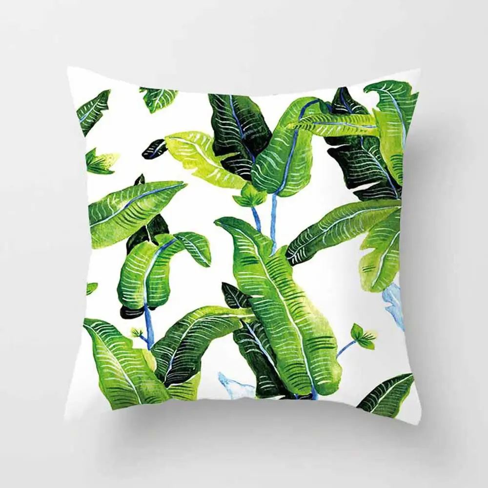 Tropical Leaf Cactus Monstera Polyester Case Cusion Green Leaves Throw Sofa Car Cushion Home Decor Decorative Pillowcase New 