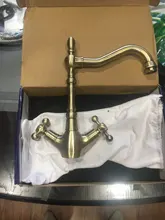 Kitchen Faucet Frap Hot-And-Cold-Water-Tap Antique Brass Rotating-F4019-4 Double-Handle