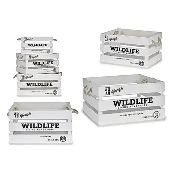 

Box White Wood Wood (3 Pieces) (30 x 20 x 40 cm)