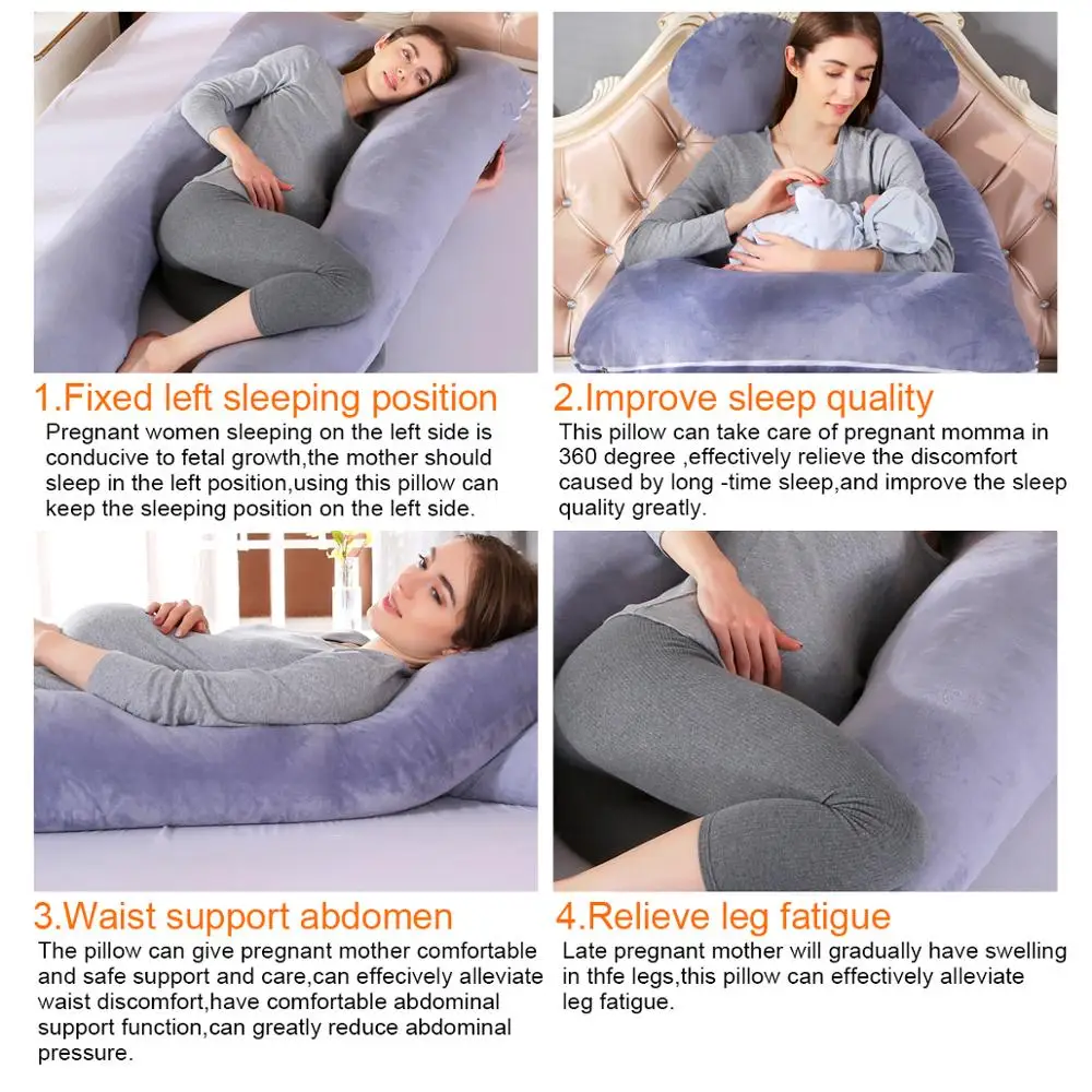U-shaped Pregnancy Cushion Squishy Body Pillow with Removable Pillowcase  for Better Neck and Back Support While Sleeping at Home - AliExpress