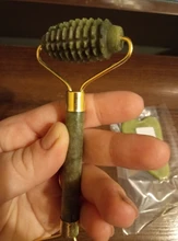 Rodillo de Jade para masaje Facial, masajeador verde de piedra Natural, levantamiento de cuello y cara, herramientas de cuidado de la piel, 2 uds.