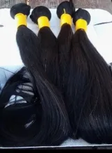 ALIANNA-extensiones de cabello humano para mujer, mechones de pelo largo y liso, brasileño, 32, 34, 36, 38 y 40 pulgadas, n. ° 1B, 30 pulgadas