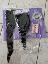 Allove-Cierre de malla con división 2x3 cabello humano, liso, brasileño, 150%, marrón medio, cierre de encaje suizo, 1 unidad, no Rem