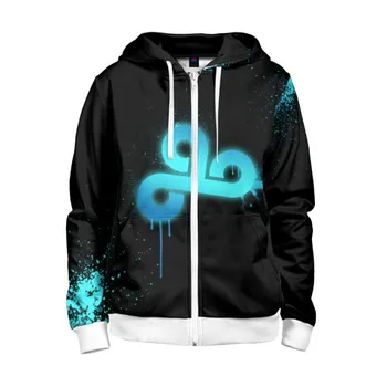 

Children's sweatshirt 3D with zipper CS: GO-Cloud 9 (black collection)