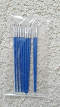 10 unids/set bien pintado a mano delgada línea de gancho pluma azul arte suministros bolígrafo para dibujo artístico cepillo de pintura de Nylon cepillo de pintura de la pluma