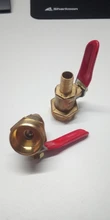 Válvula de bola de manija de palanca roja de latón, 6/8/10/12mm, espiga para manguera de 1/4 , 3/8, 1/2 , Conector de rosca macho BSP, acoplador para ajuste de tubería, adaptador