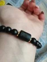 Abalorios de piedra negra para Hombre y mujer, pulsera con constelación de 12, para parejas, Moda Masculina