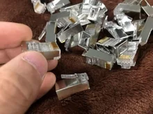 Modular-Plug Shielded Cat6-Connector 8p8c-Ends Gold-Plated Pass-Through Zoerax RJ45 3-Prong