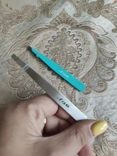 Pinzas de acero inoxidable para depilación de cejas, Punta Negra inclinada rosa, herramienta de maquillaje de belleza plateada inofensivo