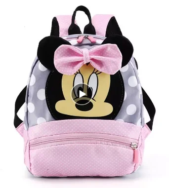 Mochila de dibujos animados de Disney para niños y niñas, preciosa mochila escolar de Minnie, Mickey Mouse, regalo para niños