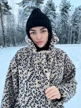 Coats Teddy Bear-Jackets Faux-Fur Leopard Female Long Women Luxury Outerwear Thick Winter