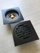 Shower-Drain Cover Trap Bathroom Stainless-Steel Square Waste-Grate Round Black Floor